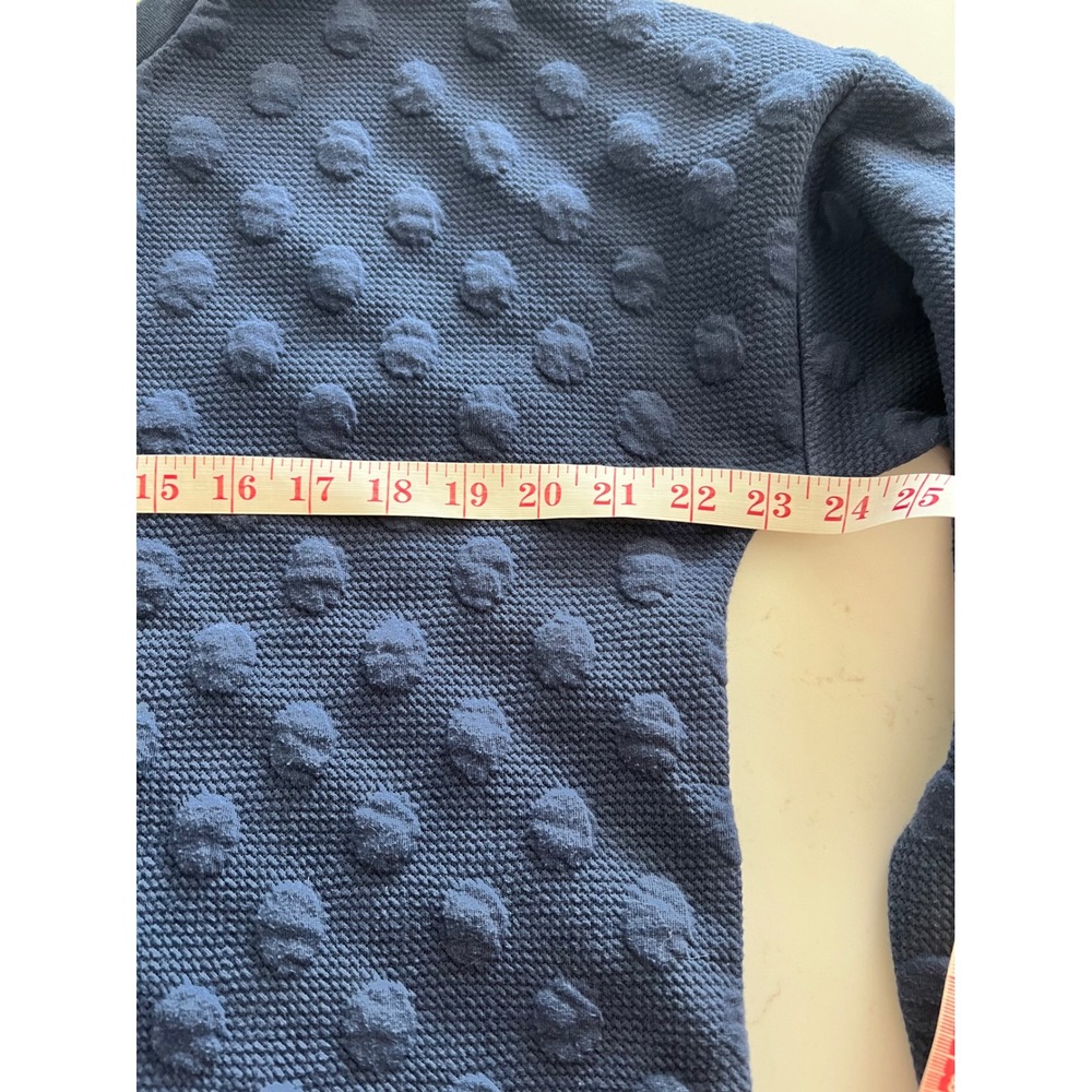 Boden Navy Blue Textured 3D Polka Dot Sweatshirt WL982 Womens US 12 Crewneck - Picture 5 of 6
